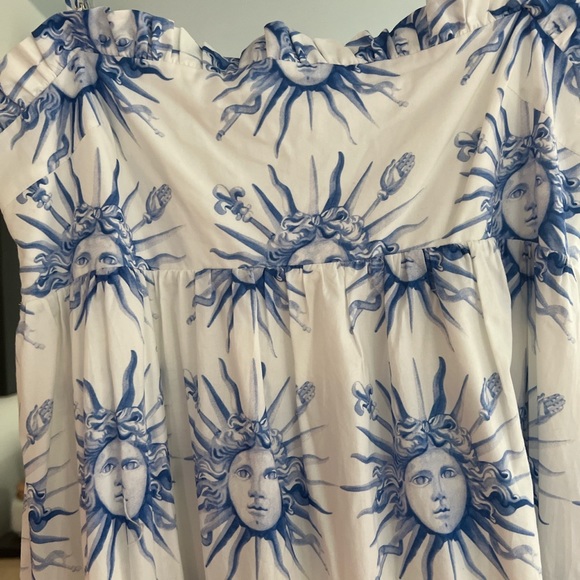 COPY - Amanda Uprichard small midi dress. Blue and white sun face print. New co… - Picture 3 of 4